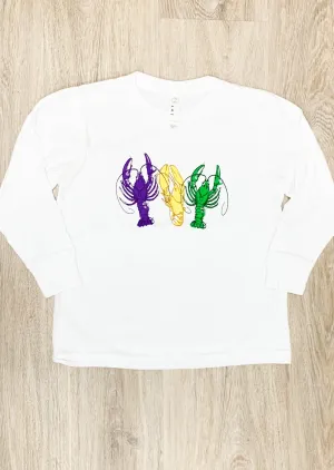 Mardi Gras Kids Crawfish Long Sleeve Shirt