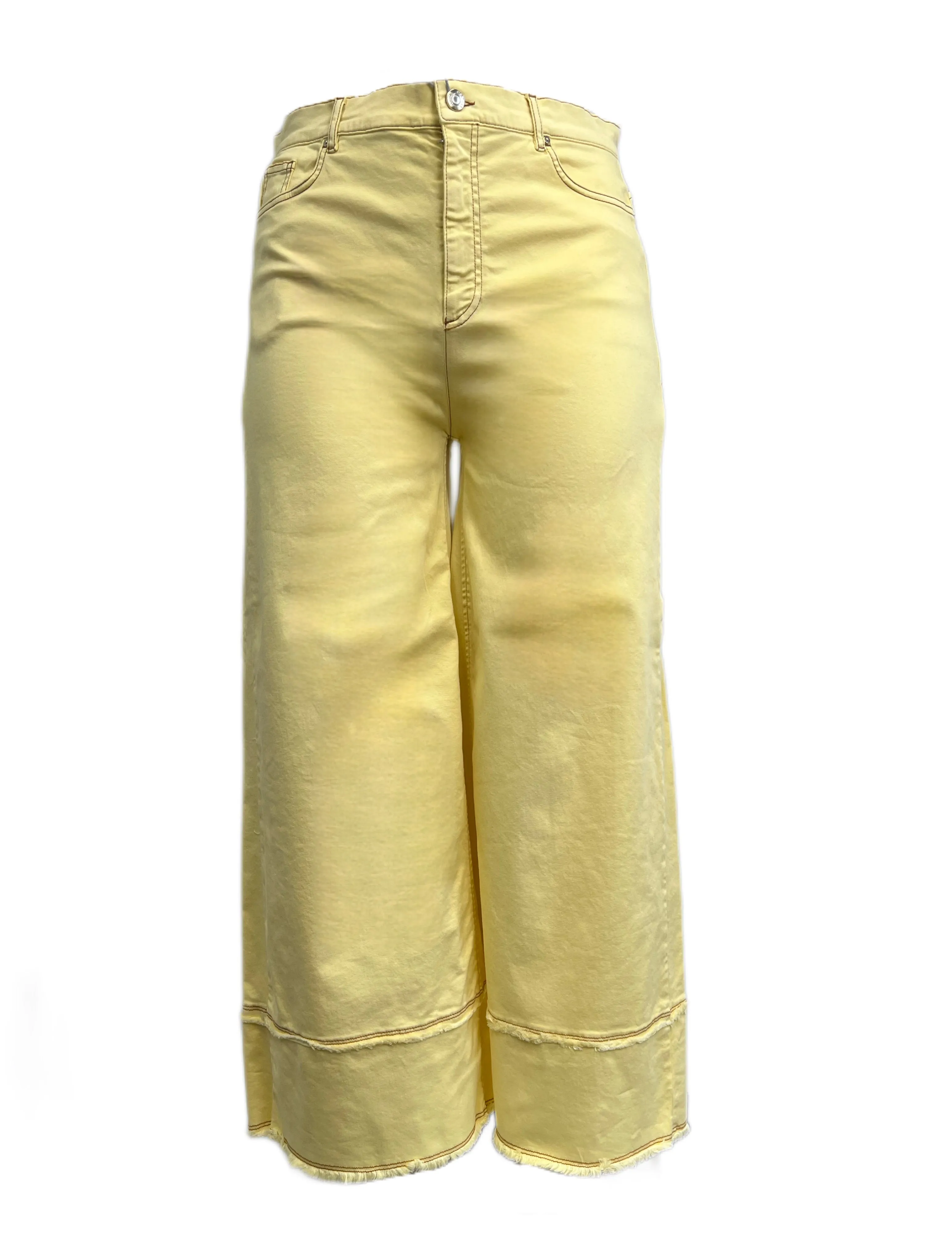 Marina Rinaldi Women's Yellow Rende Straight Leg Jeans NWT