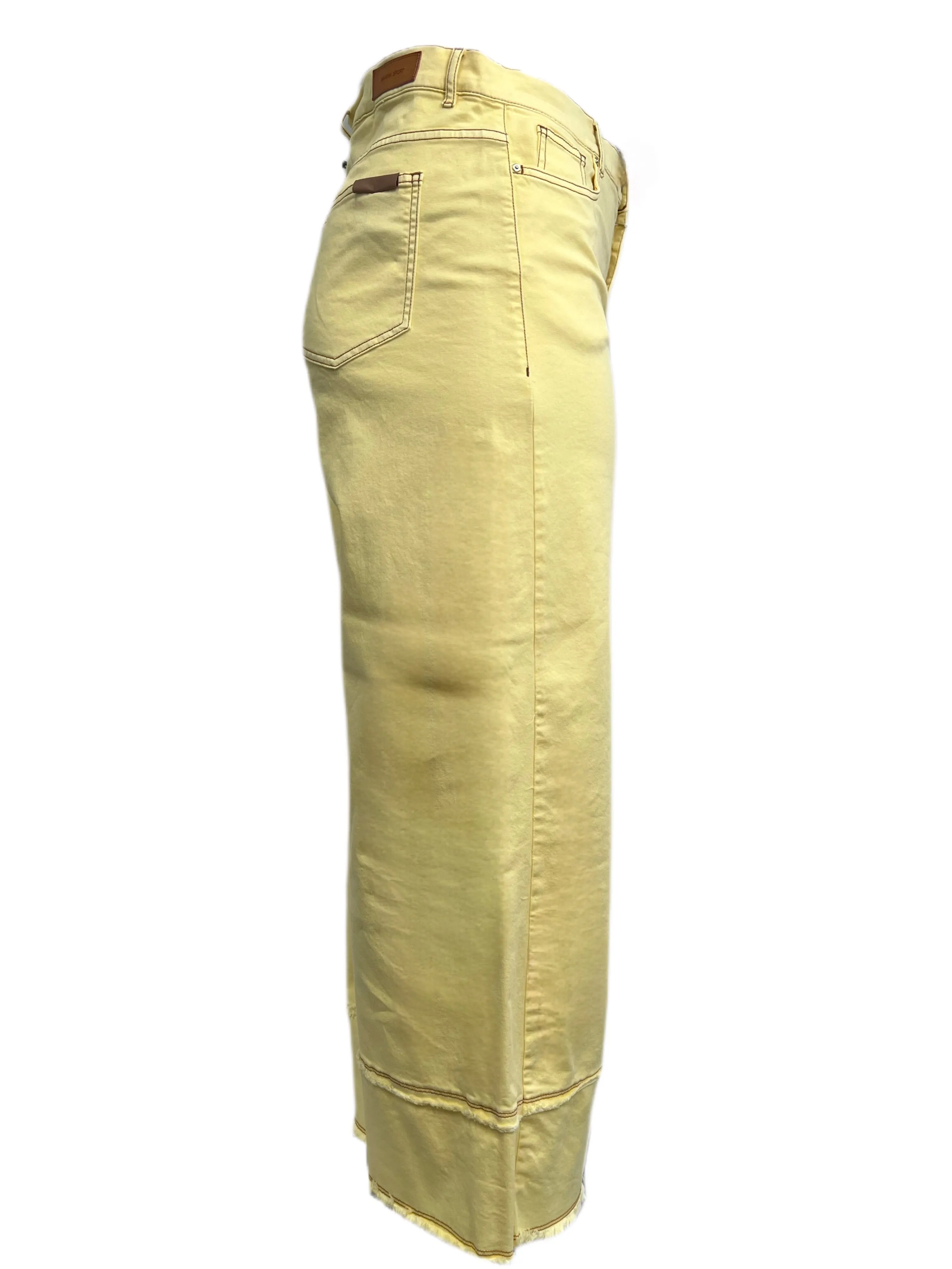 Marina Rinaldi Women's Yellow Rende Straight Leg Jeans NWT