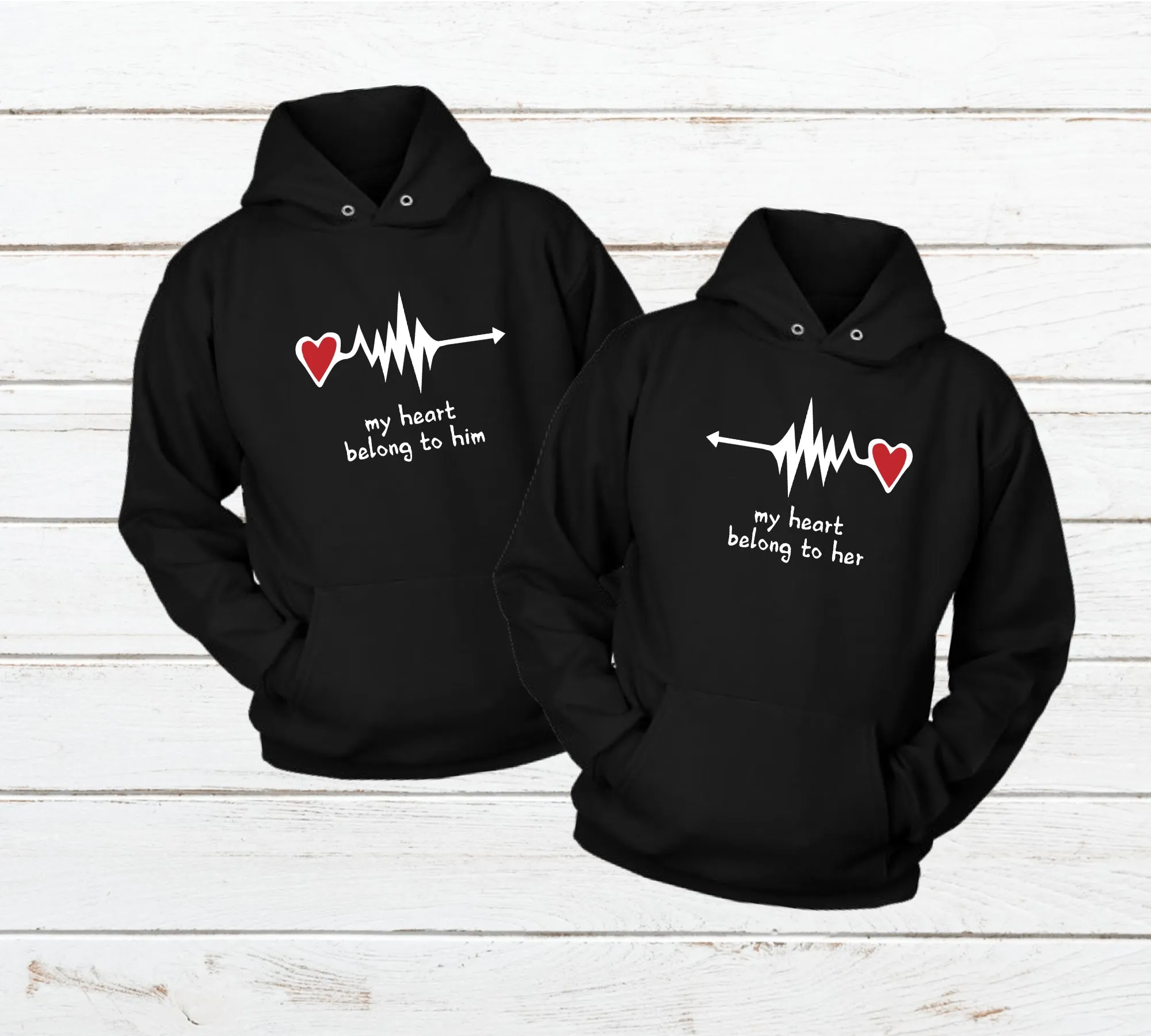 Matching Couples Hoodies My Heart Belongs to You