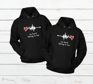 Matching Couples Hoodies My Heart Belongs to You
