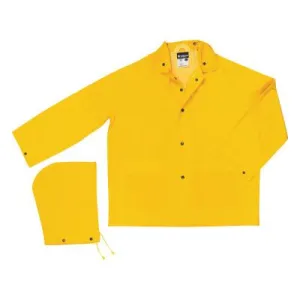 MCR Safety 200JH Classic Series Hooded Rain Jackets, Yellow, 16 in, Large, Detachable Hood, 200JL