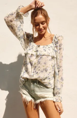 Meadow Ruffled Square-Neck Blouse