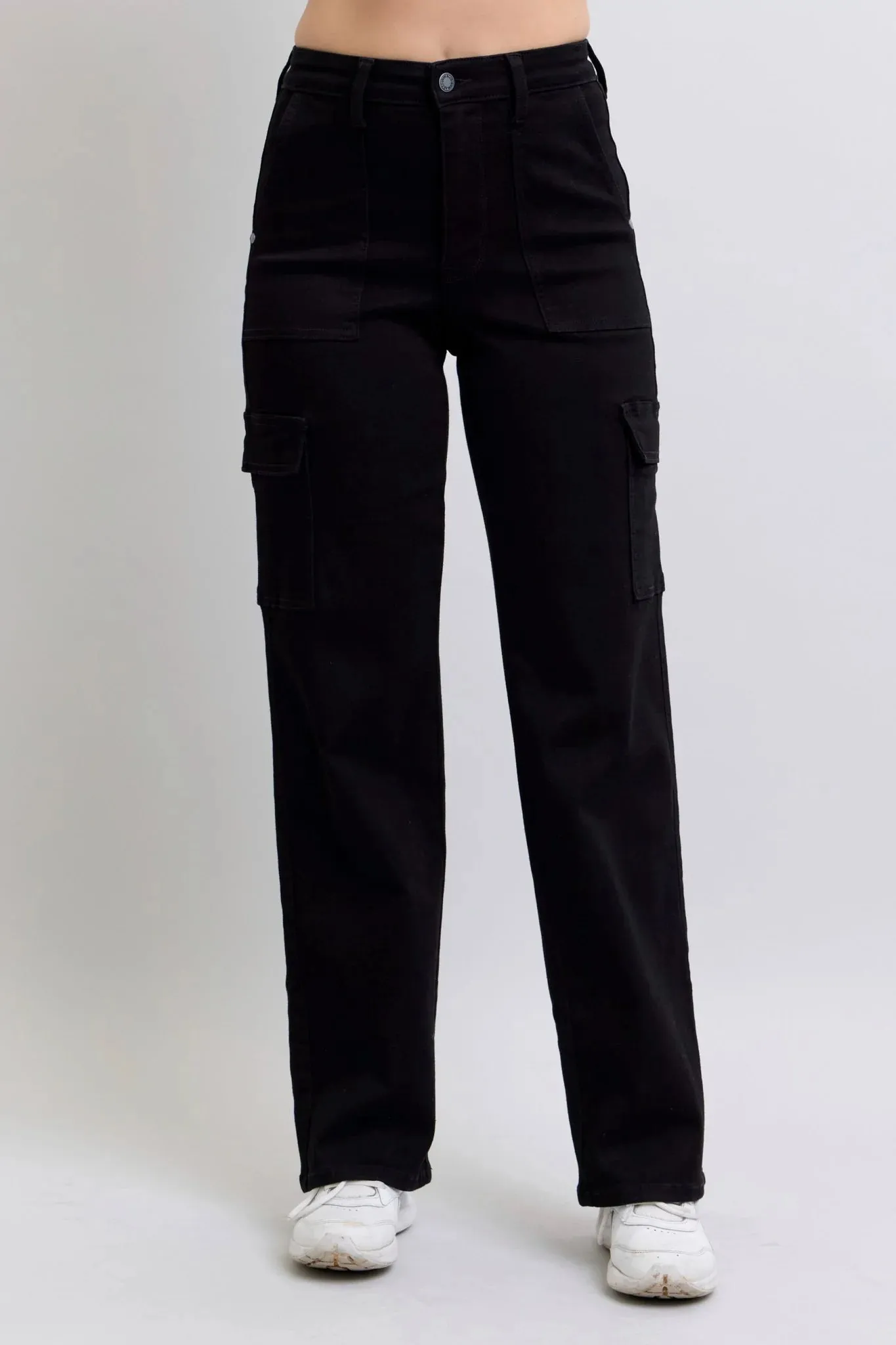 Melaine High Waist Cargo Wide Black
