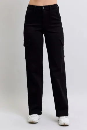 Melaine High Waist Cargo Wide Black