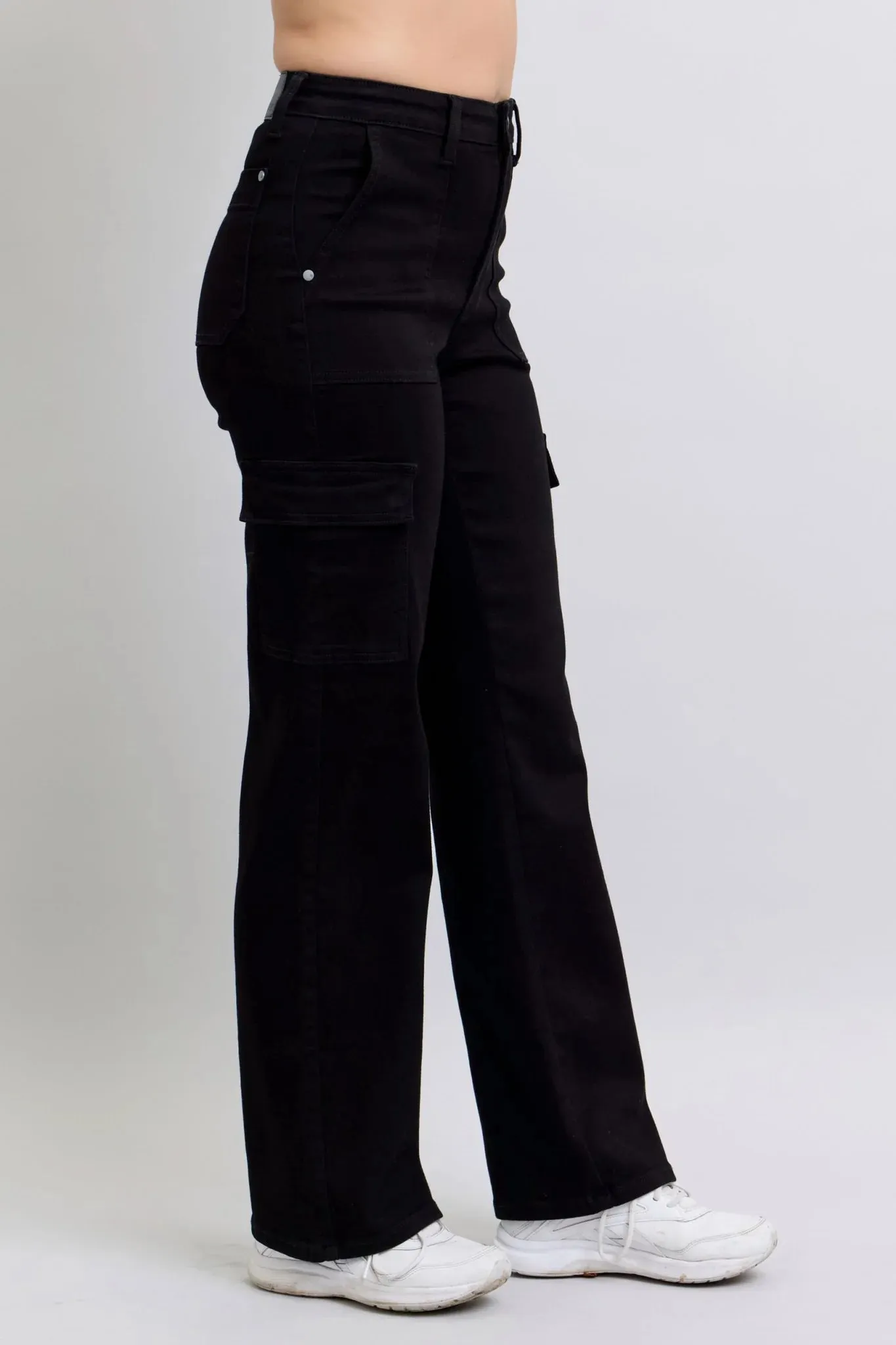Melaine High Waist Cargo Wide Black