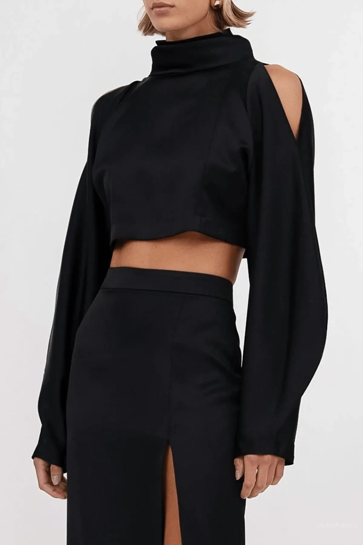 Melanie Crop Top in Black