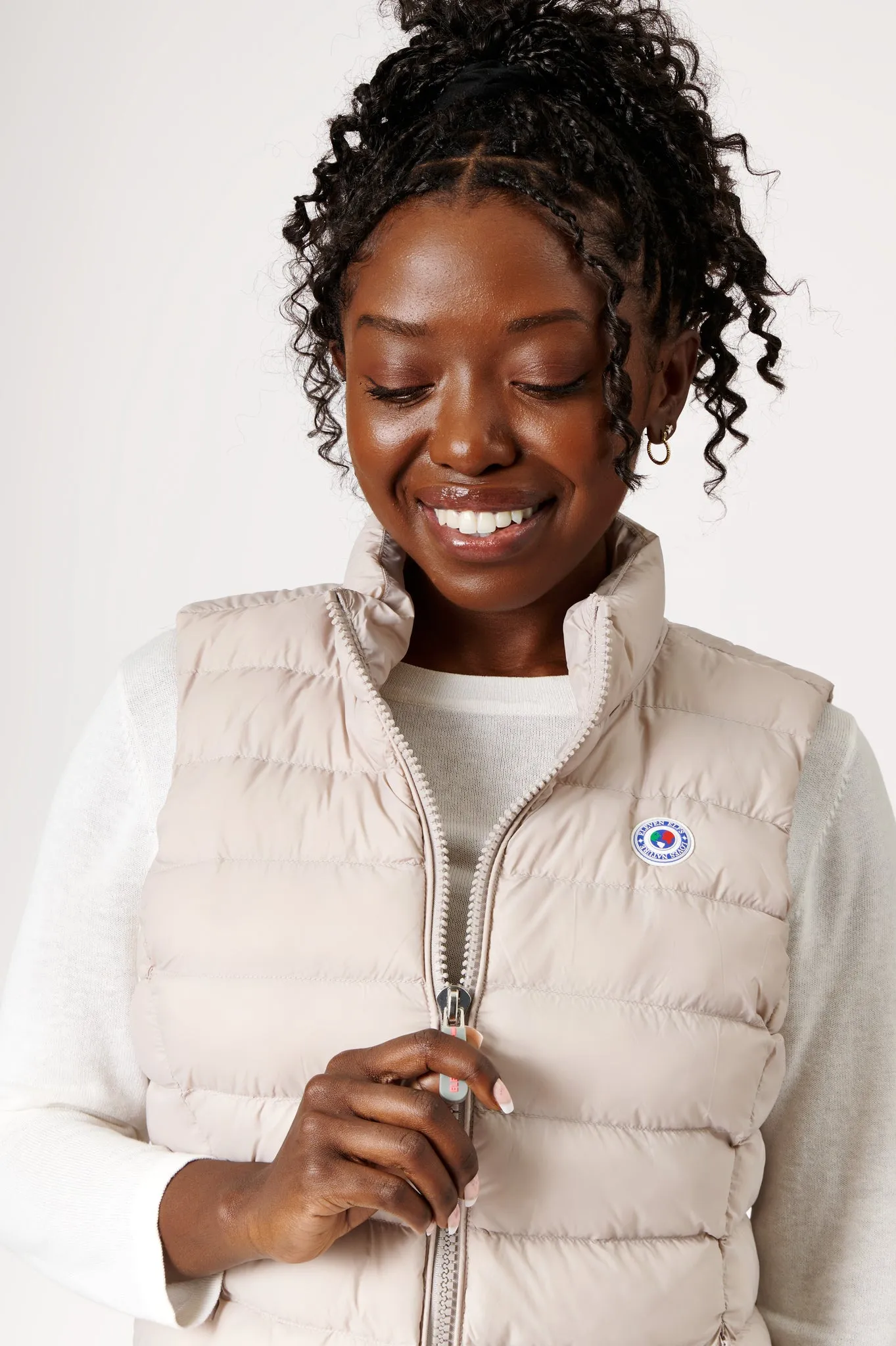 Melian Short Vegan Down Vest | Linen