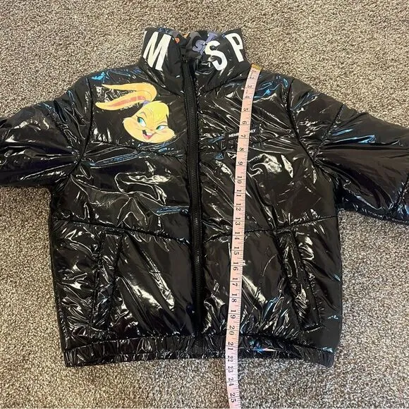 Members Only x Space Jam A New Legacy Hi Shine Black Puffer Jacket Size Large
