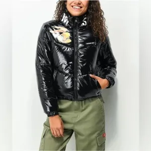 Members Only x Space Jam A New Legacy Hi Shine Black Puffer Jacket Size Large