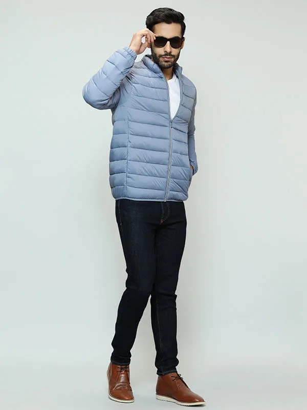Men Solid Full Sleeve Puffer Jacket