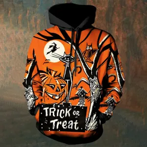 Men's Halloween Pumpkin Print Drawstring Hoodies