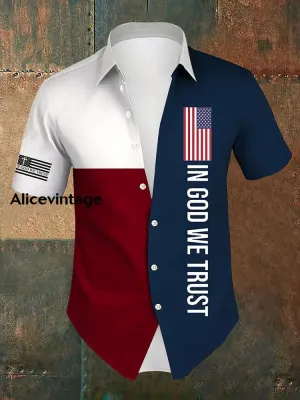 Men's In God We Trust Printed Short Sleeve Shirt