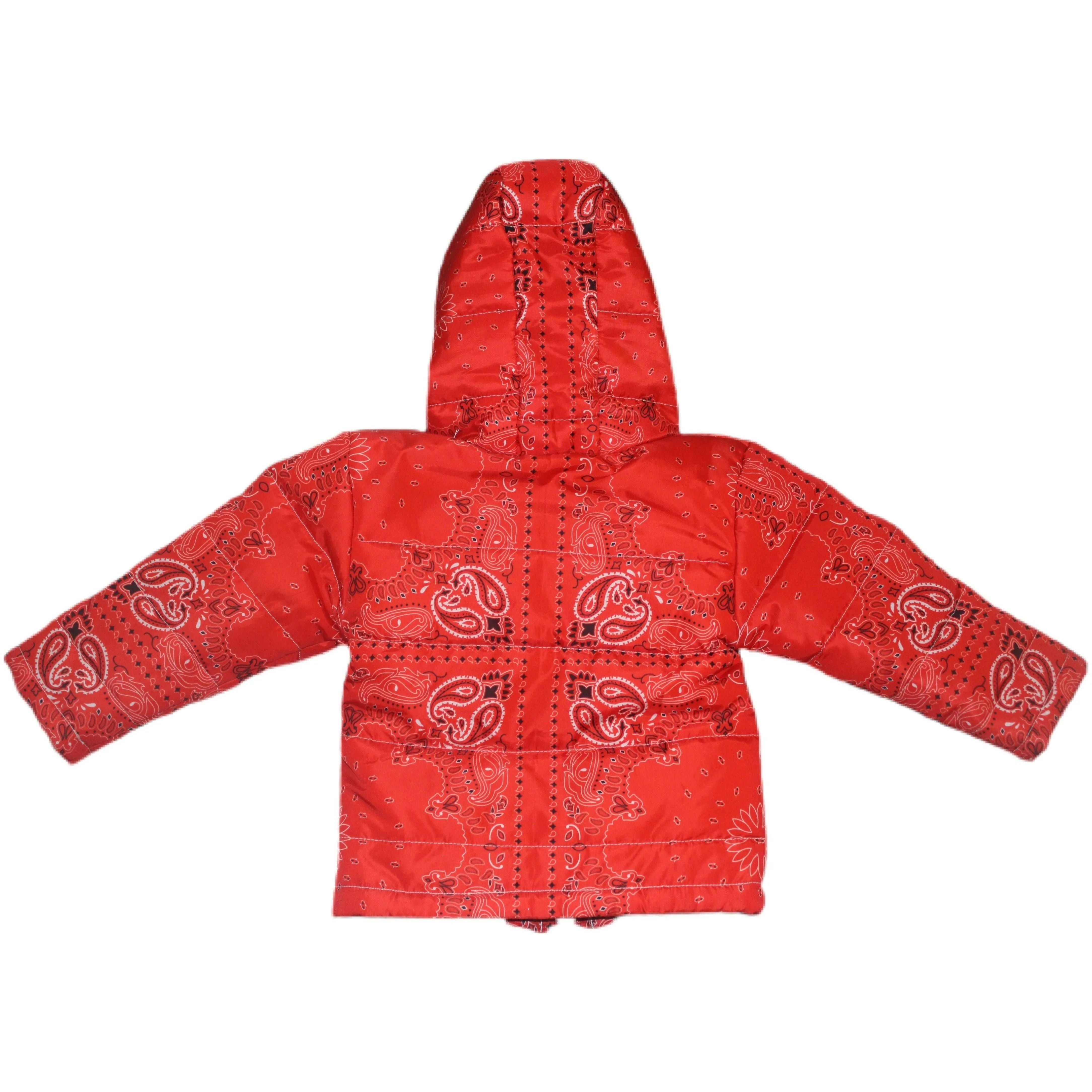 Men's Red Bandana Puffer Jacket