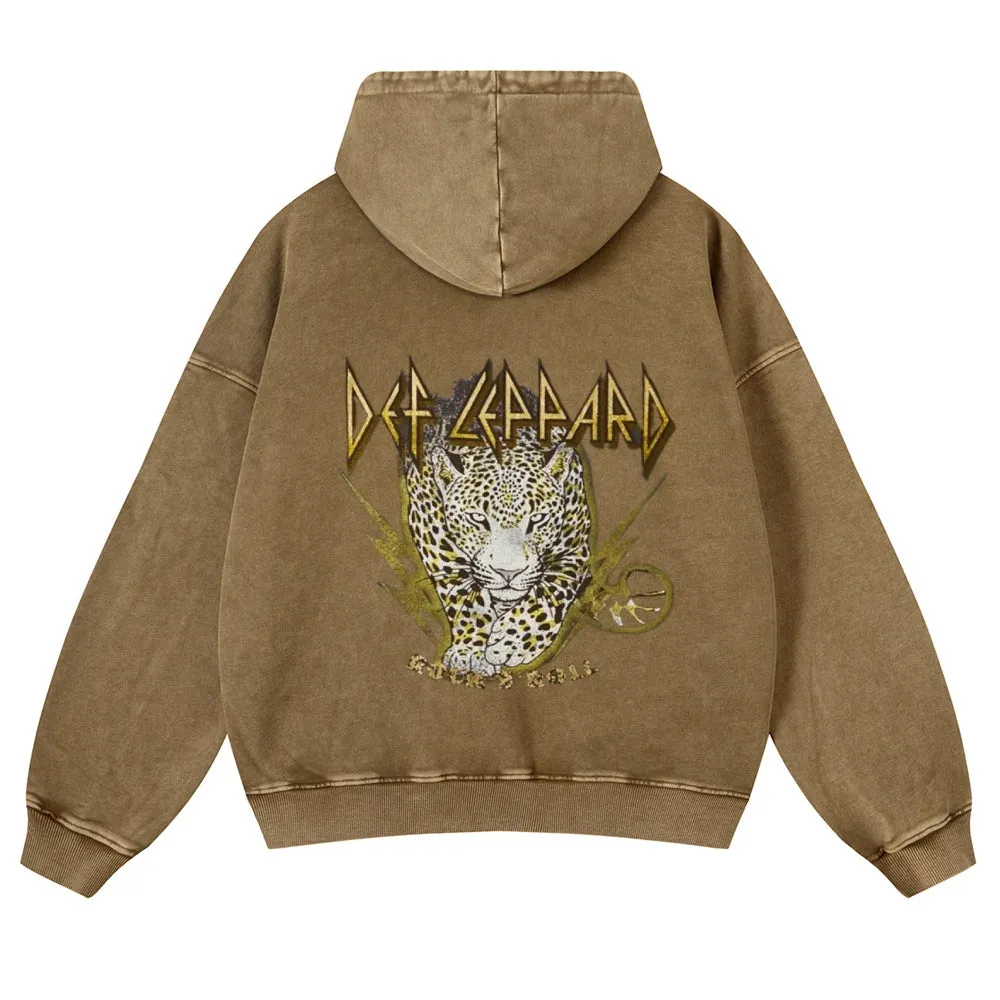 Mens Vintage Tiger Print Hoodies