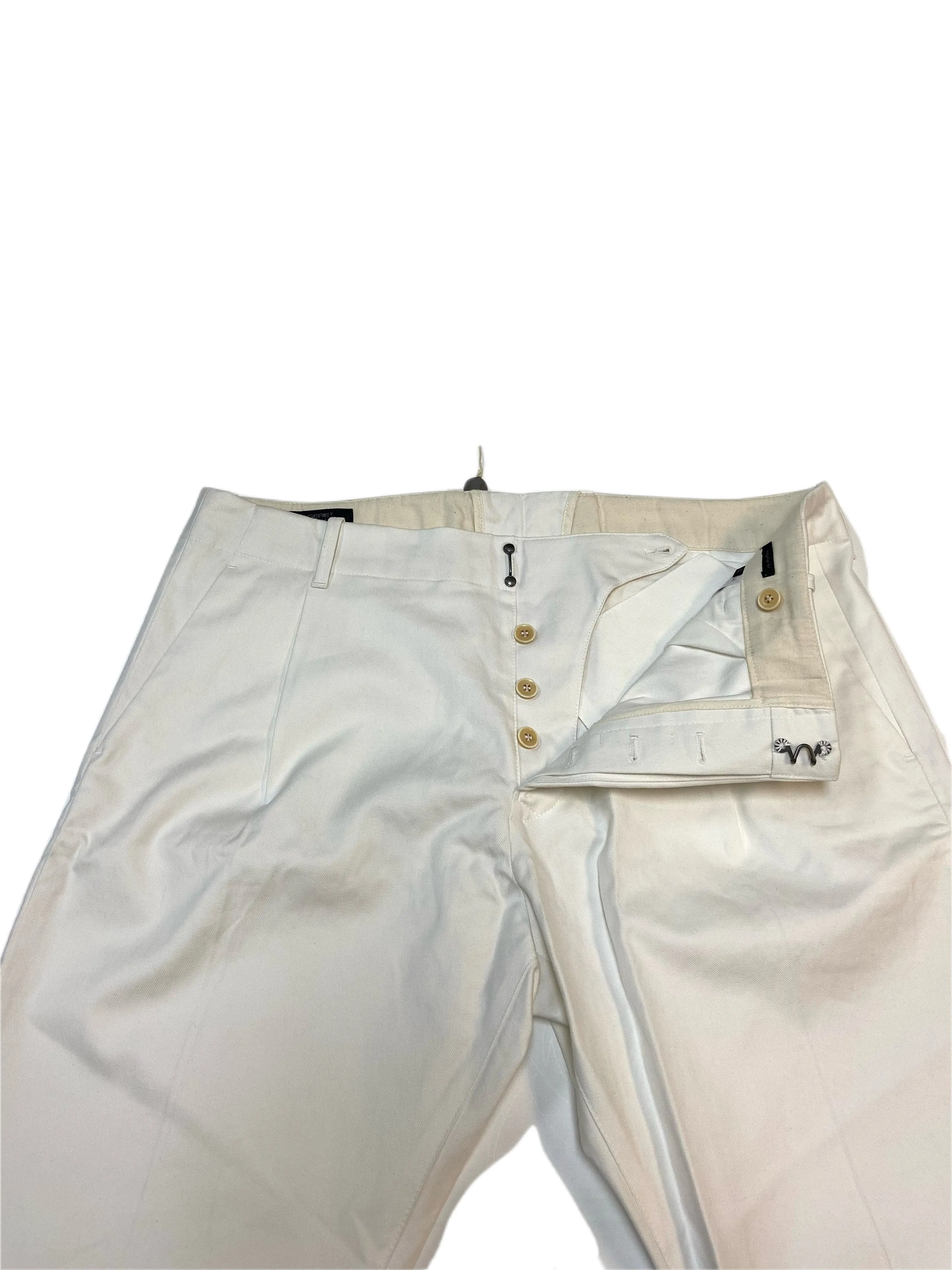MESSAGERIE Men's White Straight Leg Chinos Pants Sz 38 NWT