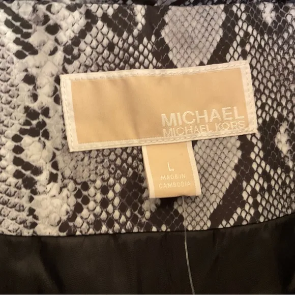 MICHAEL Michael Kors Snakeskin Print Puffer Vest - NWT - Large