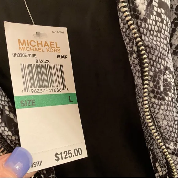 MICHAEL Michael Kors Snakeskin Print Puffer Vest - NWT - Large