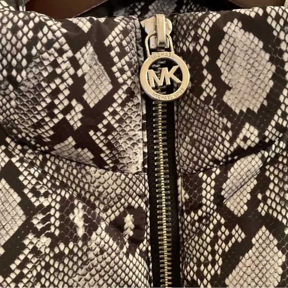 MICHAEL Michael Kors Snakeskin Print Puffer Vest - NWT - Large