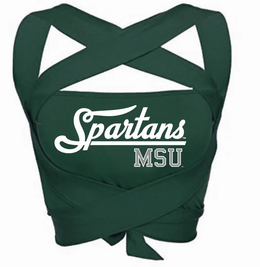 Michigan State Green Multi Way Bandeau Top