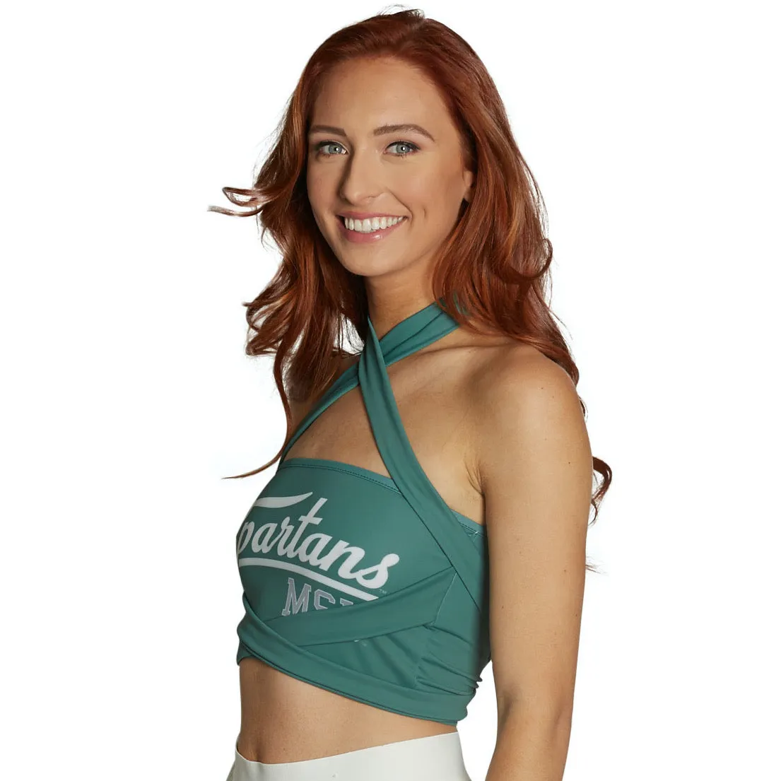 Michigan State Green Multi Way Bandeau Top