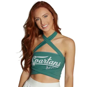 Michigan State Green Multi Way Bandeau Top