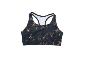 Midnight Blooms Sports Bra