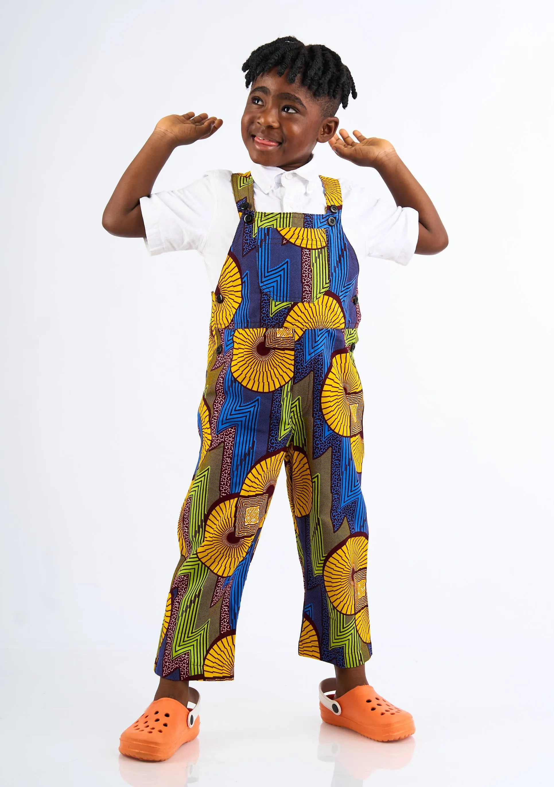 Mini Overalls - Green Static