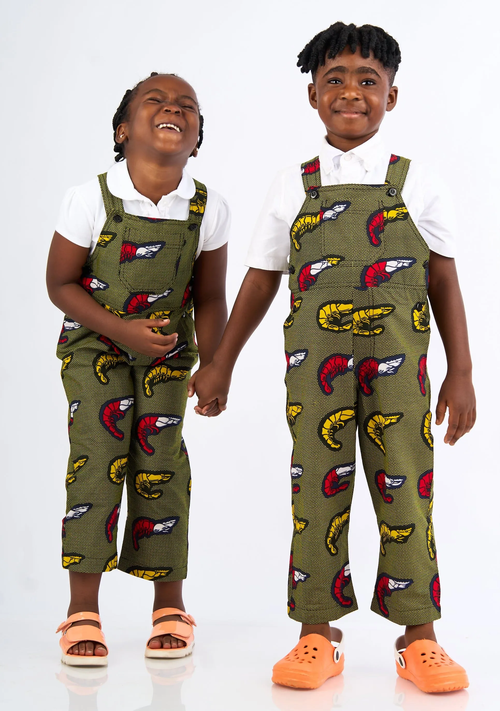 Mini Overalls - Yellow Prawns