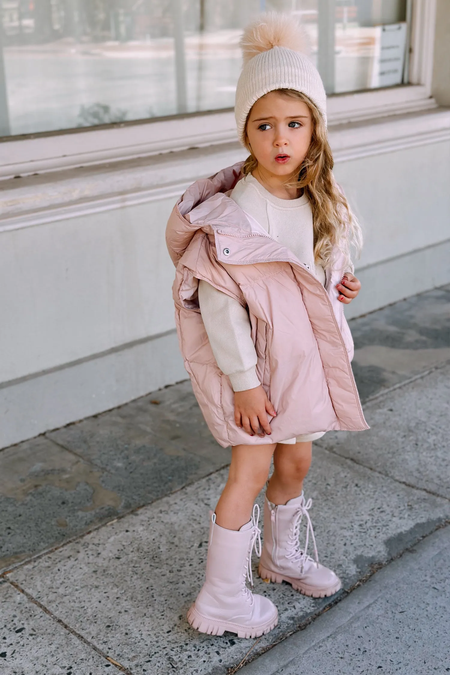 Minnie Puffer Vest in Peony