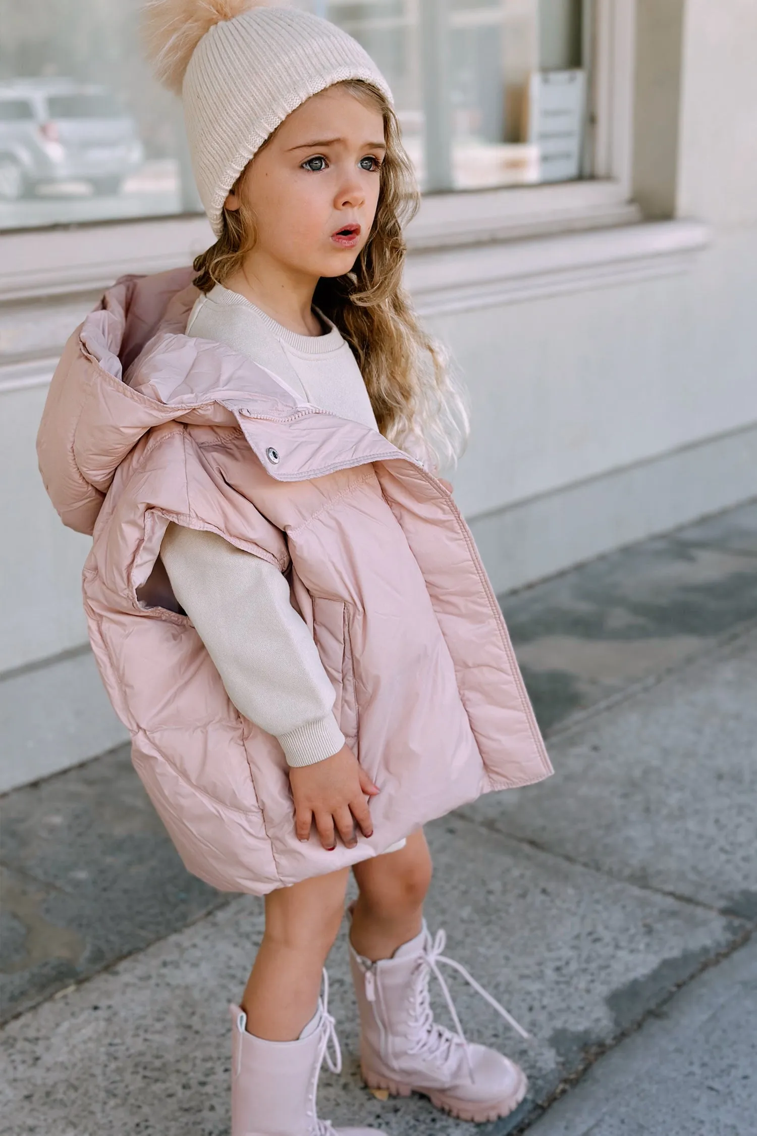 Minnie Puffer Vest in Peony