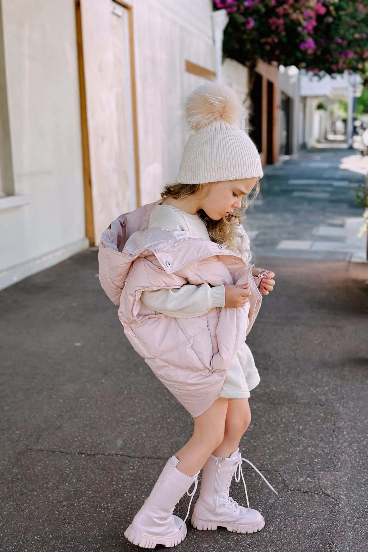 Minnie Puffer Vest in Peony