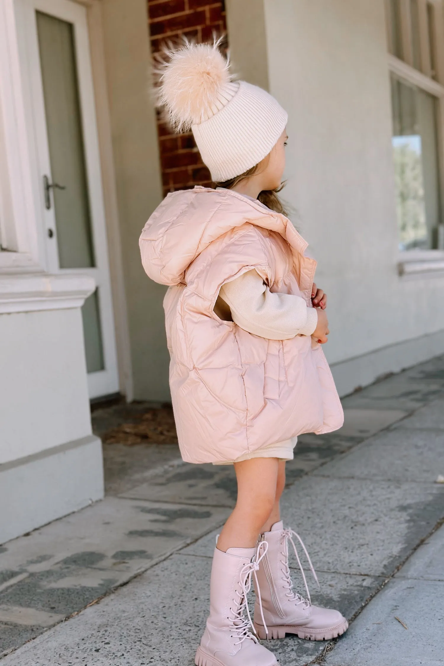 Minnie Puffer Vest in Peony
