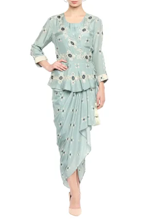 Mirror Printed Dress With Jacket