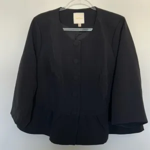 ModCloth Black Ruffle Peplum Blazer Size 2X