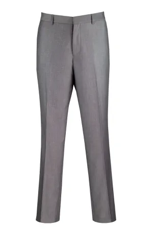 Modern Fit Flat Front Pre-Hemmed Dress Pants (Gray) OM-TR