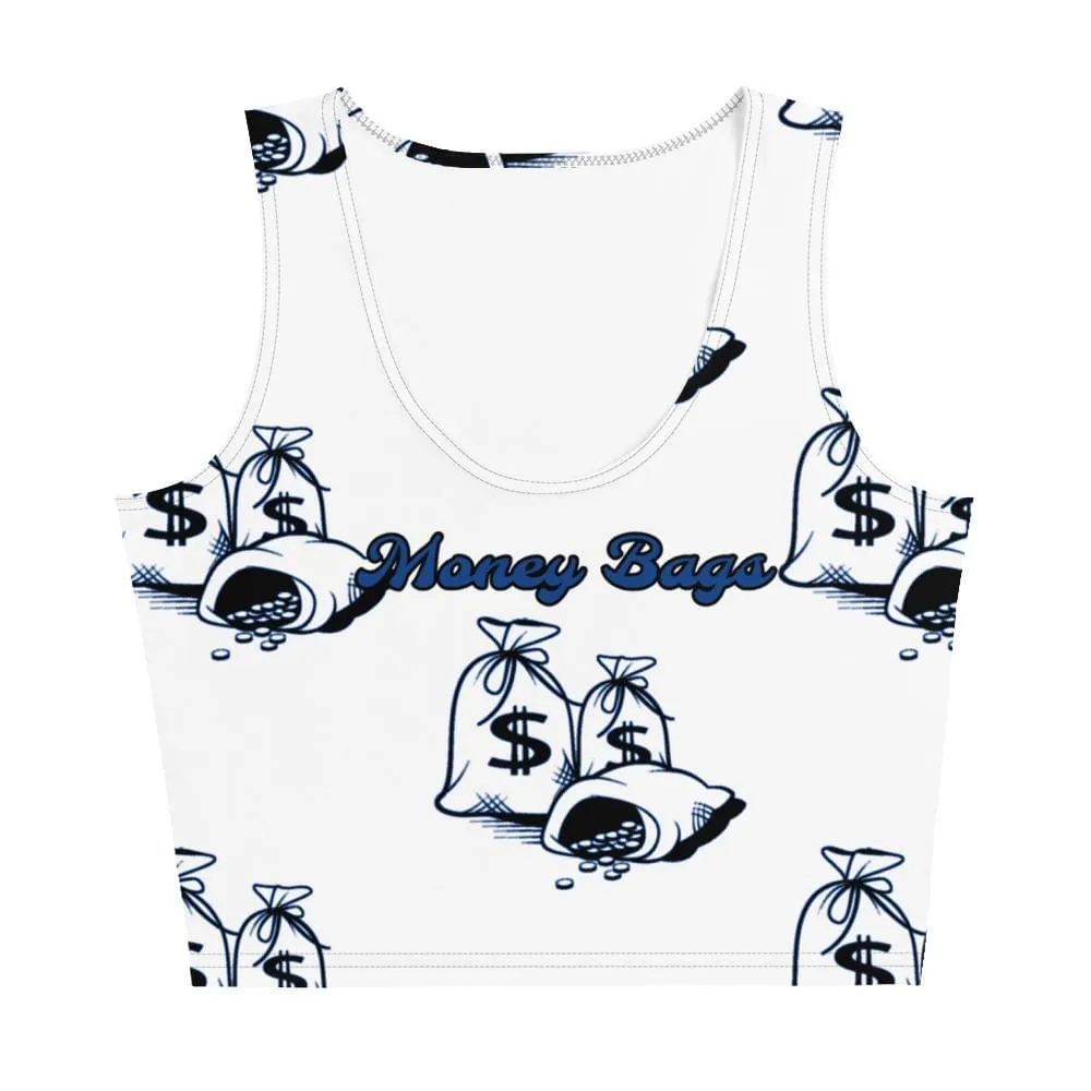 Money Bags Fitted Crop Top - White