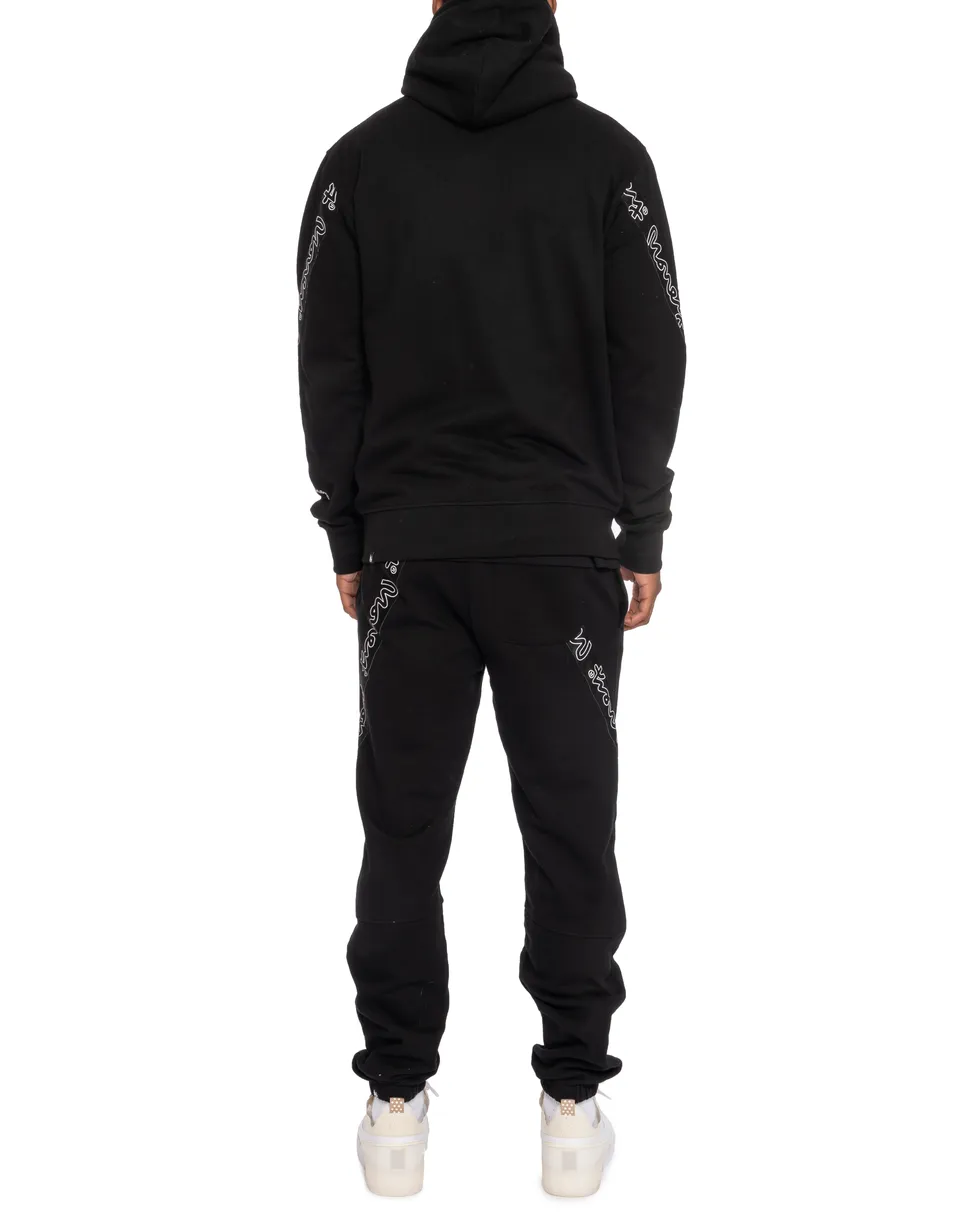 Money Trks46005 Strap Line Full Zip Hoodie Black