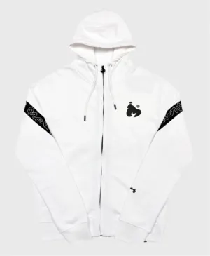 Money Trks46005 Strap Line Full Zip Hoodie White