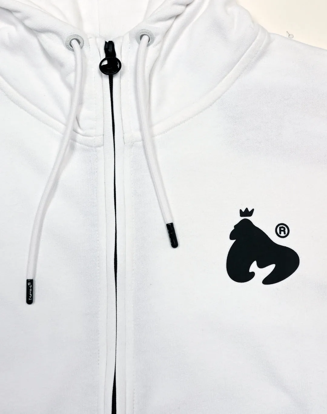 Money Trks46005 Strap Line Full Zip Hoodie White