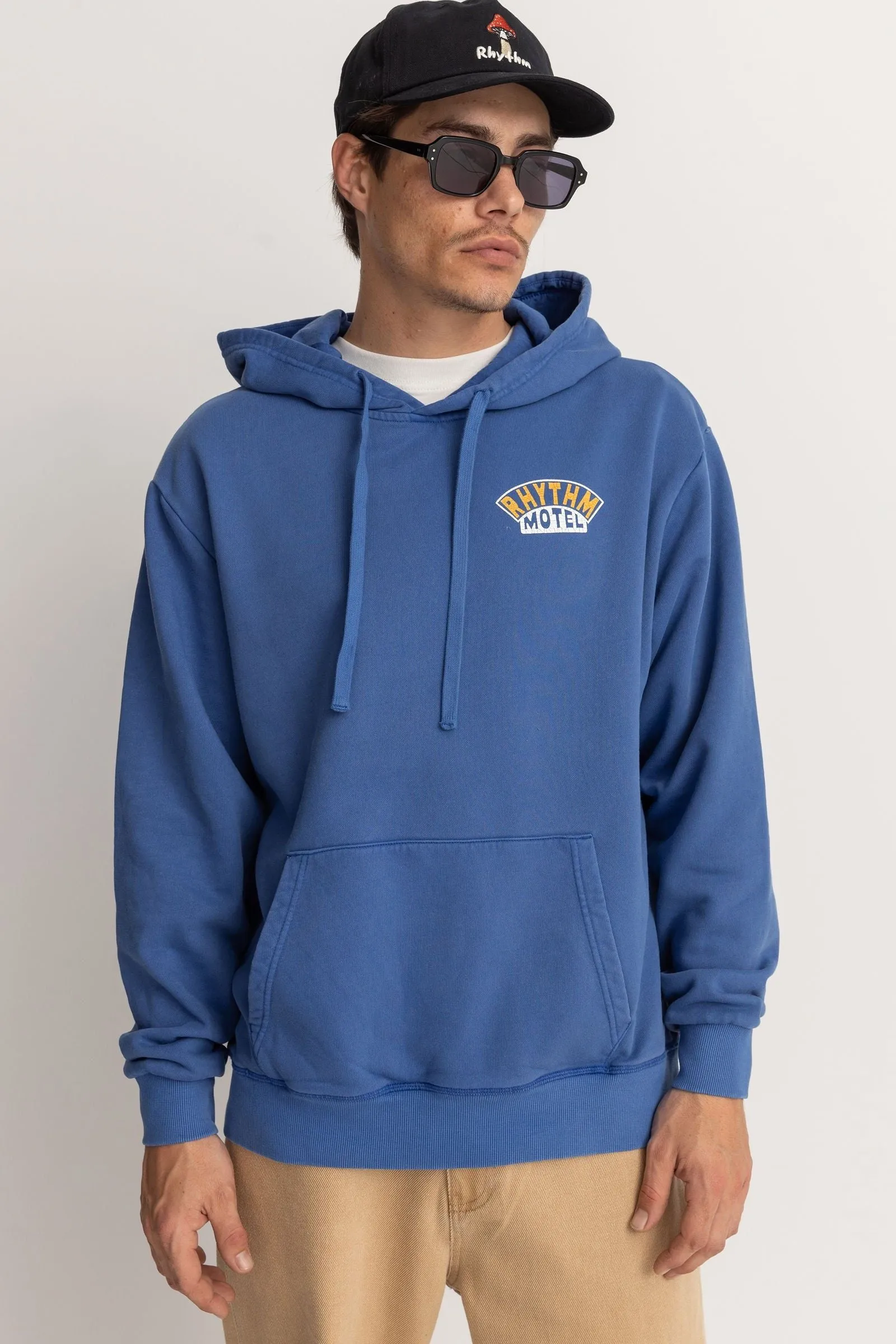 MOTEL VINTAGE FLEECE HOOD - COBALT