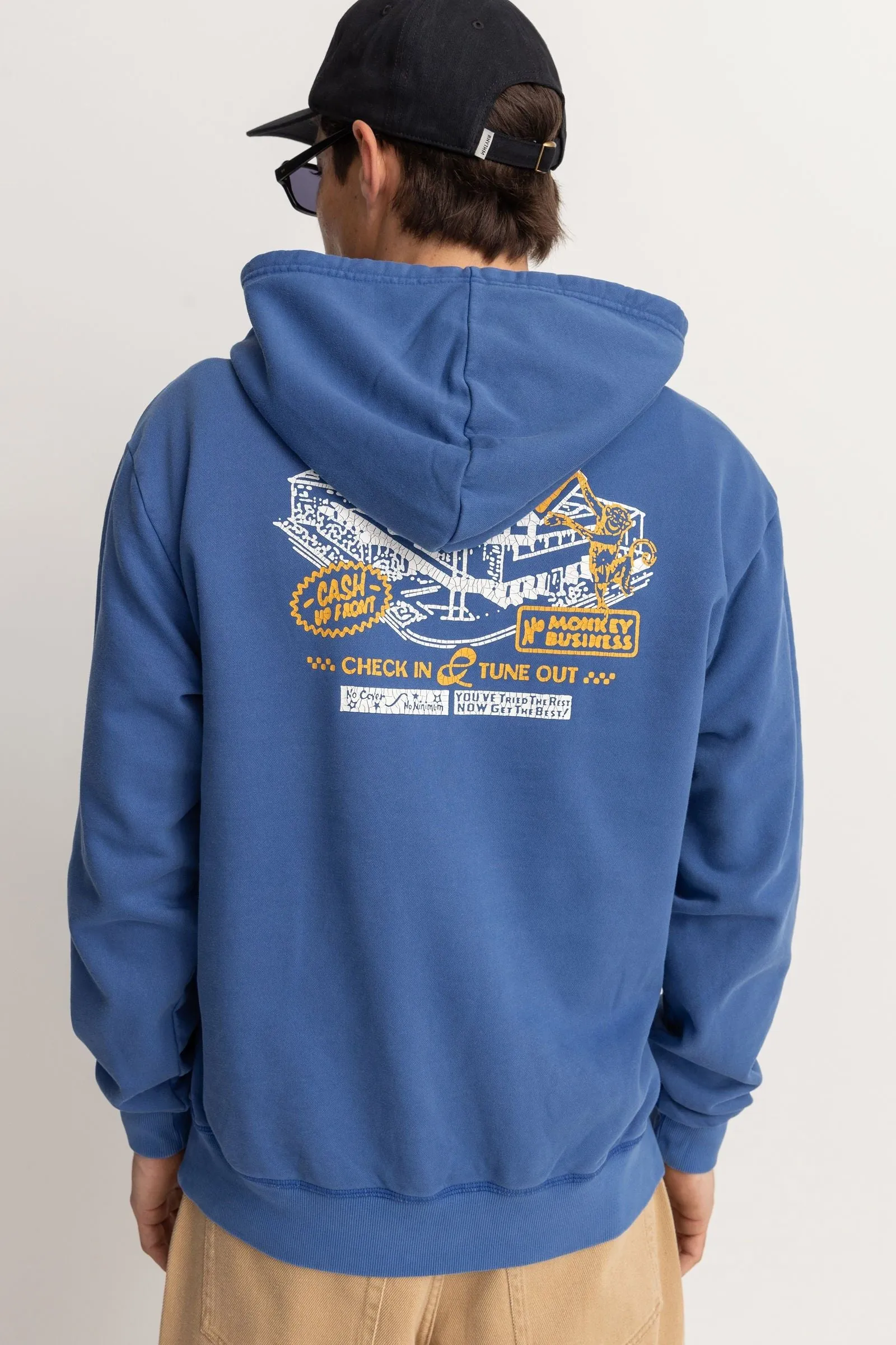 MOTEL VINTAGE FLEECE HOOD - COBALT