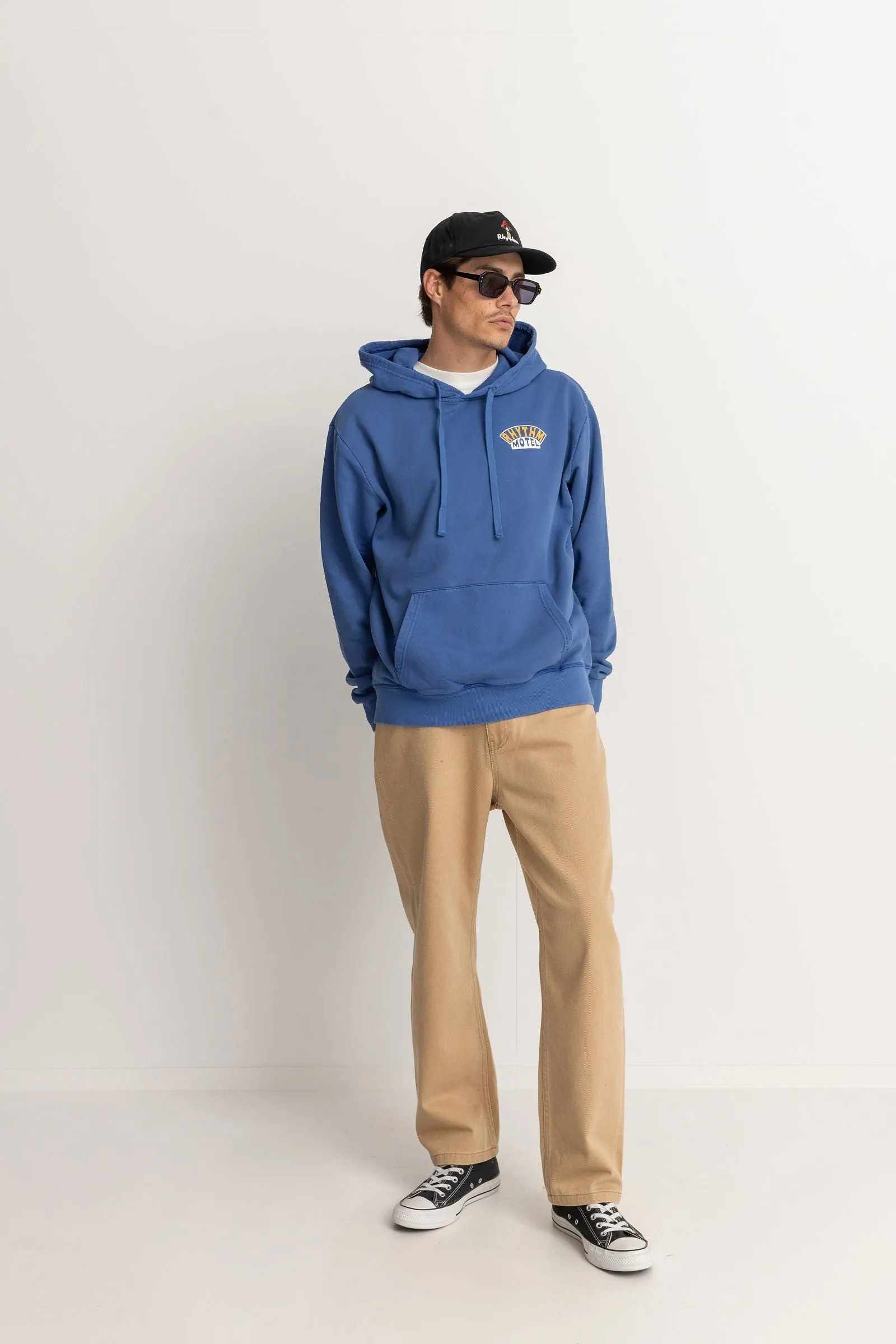 MOTEL VINTAGE FLEECE HOOD - COBALT