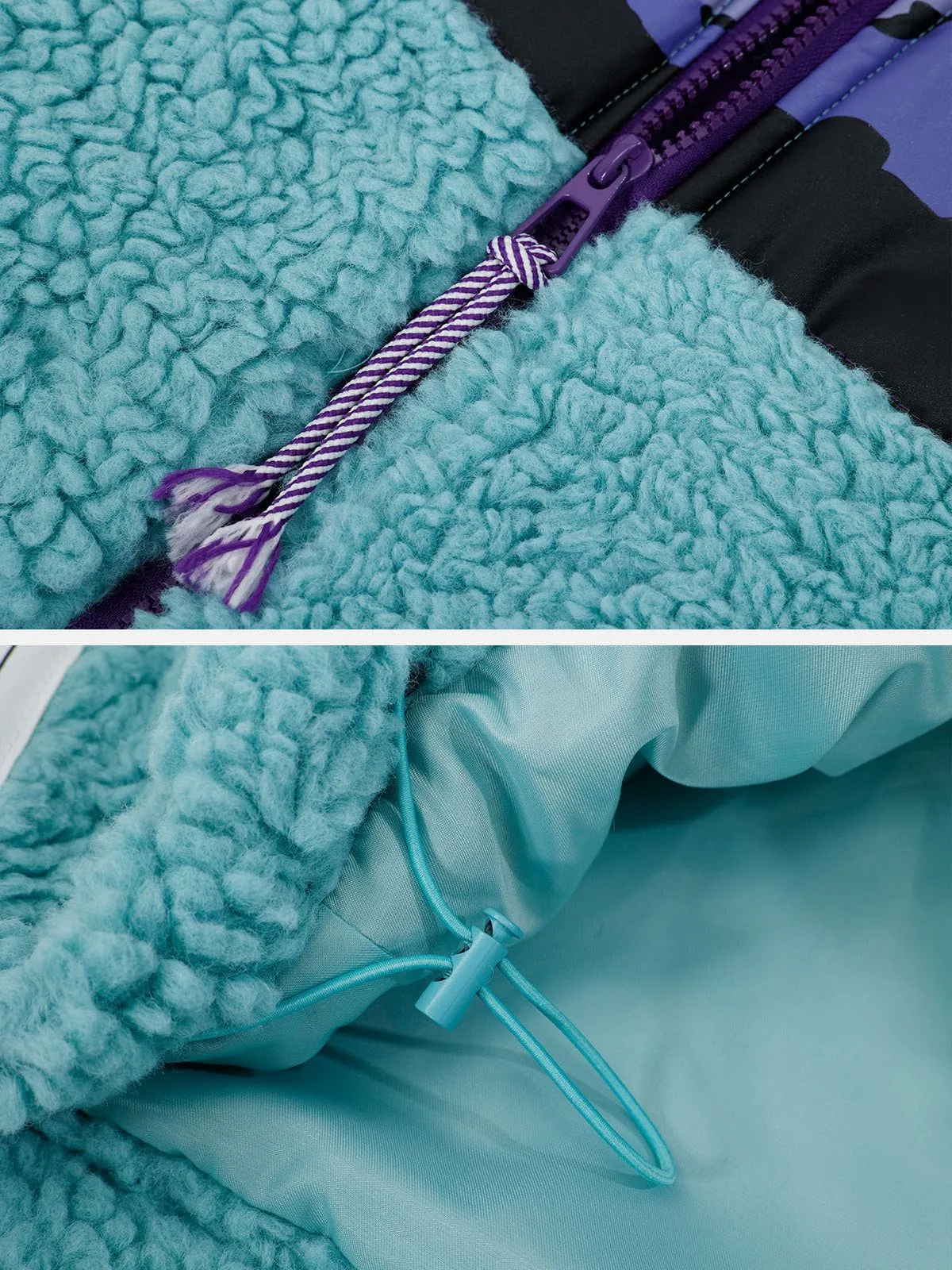 Mountains Patchwork Sherpa Coat