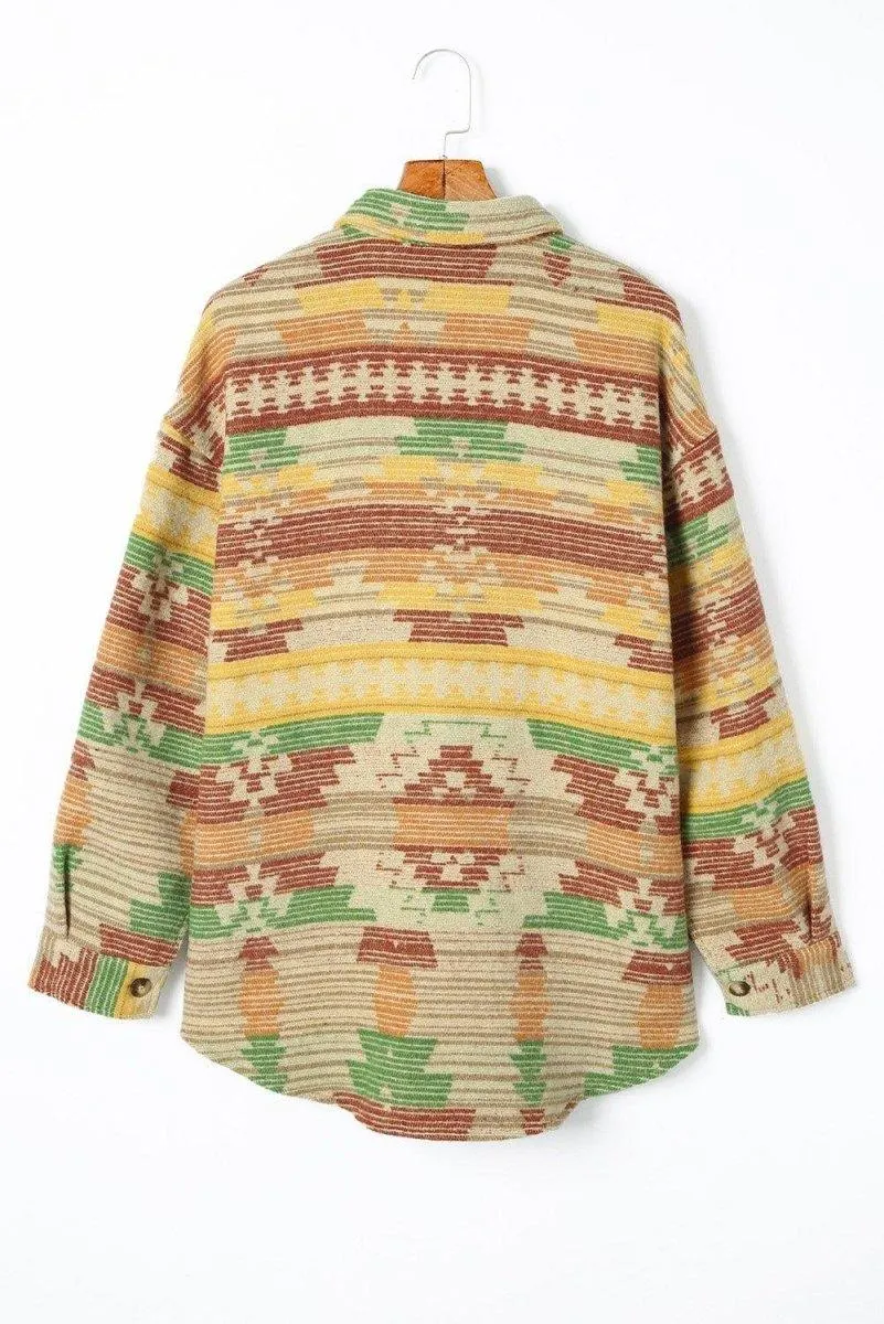 Multicolor Western Aztec Shacket