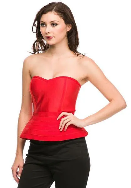 My Sweetheart Luxe Bandage Peplum Top