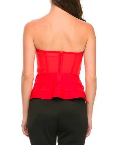 My Sweetheart Luxe Bandage Peplum Top