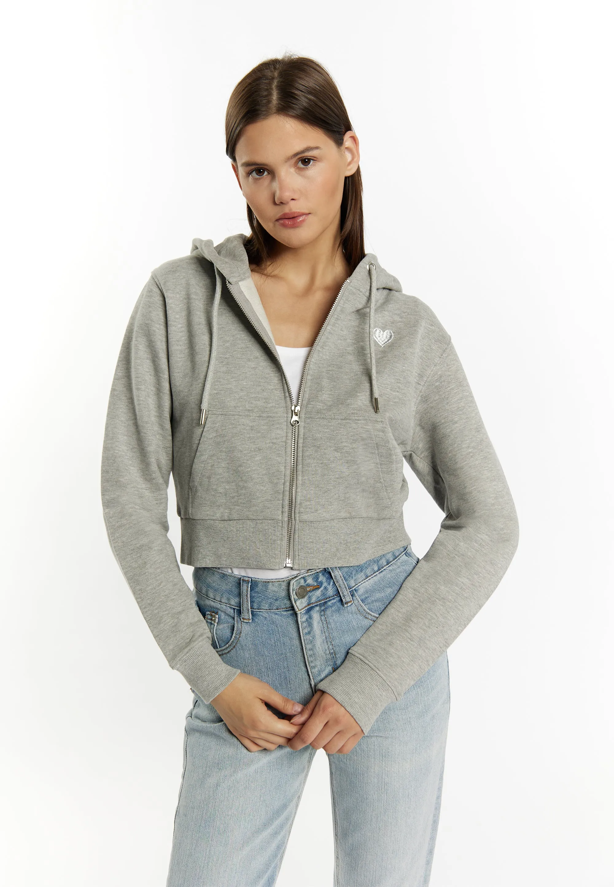 myMo Women's Cropped Zip Hoodie