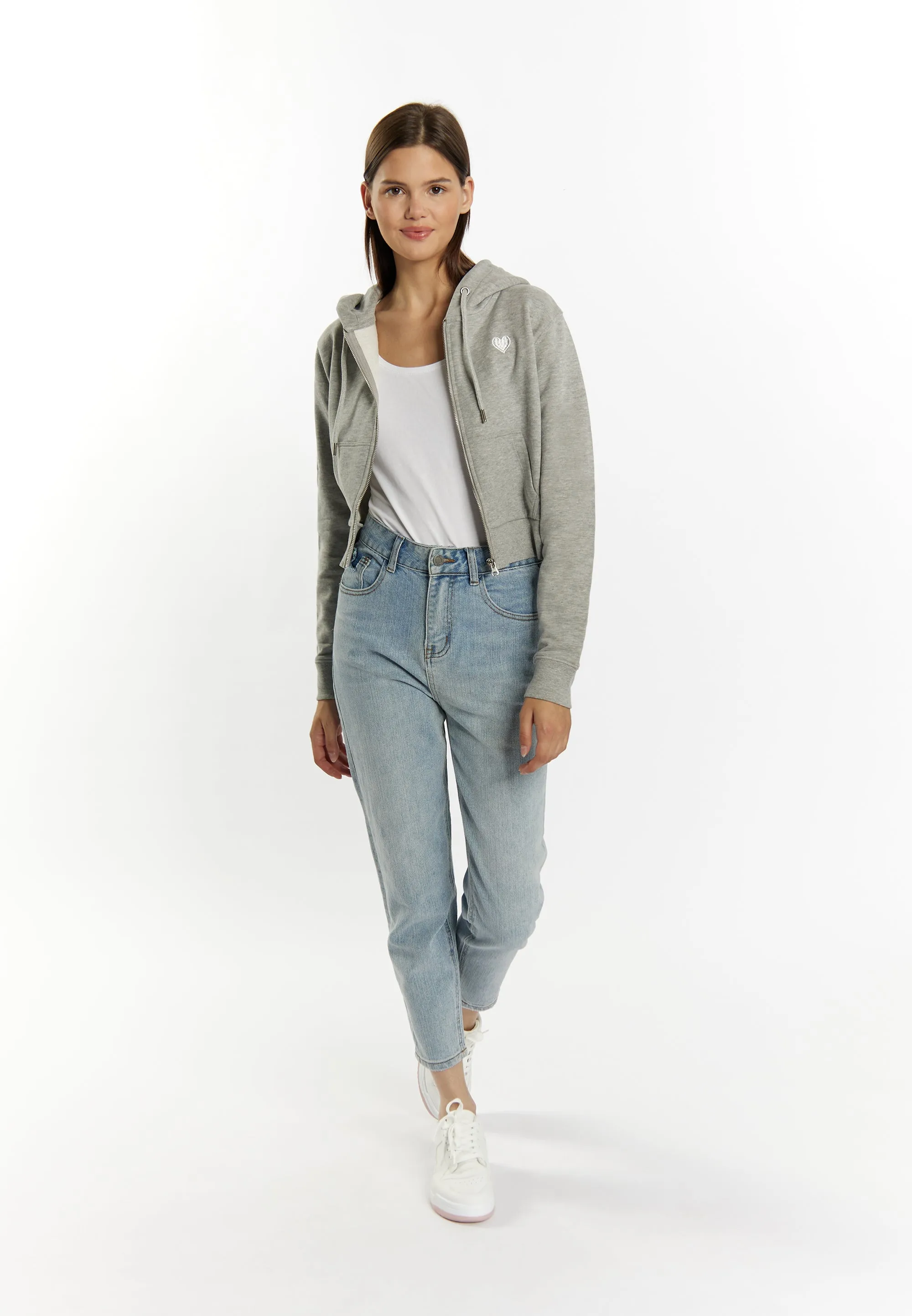 myMo Women's Cropped Zip Hoodie