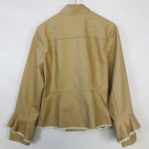 NANETTE |  Lace-Trimmed Peplum Military Jacket